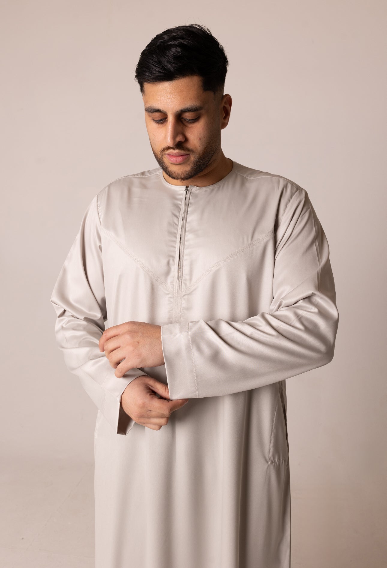 Classic Emirati Thobe ( Beige ) image 2