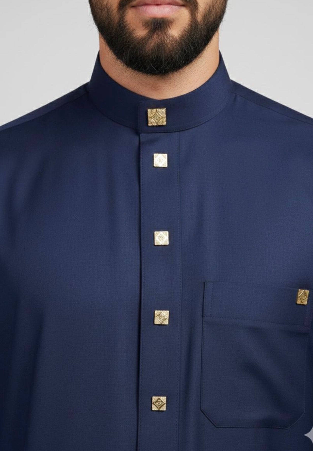 Kids Navy Gold Stud Thobe