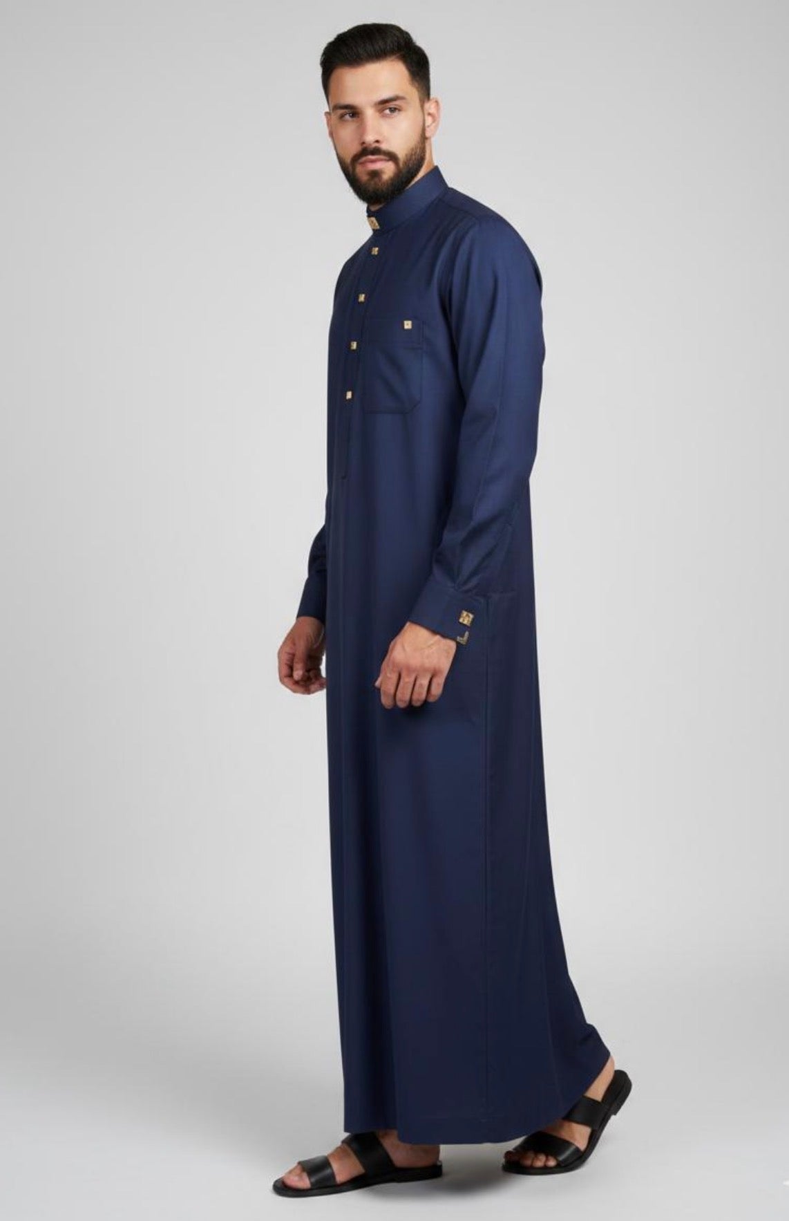 Kids Navy Gold Stud Thobe