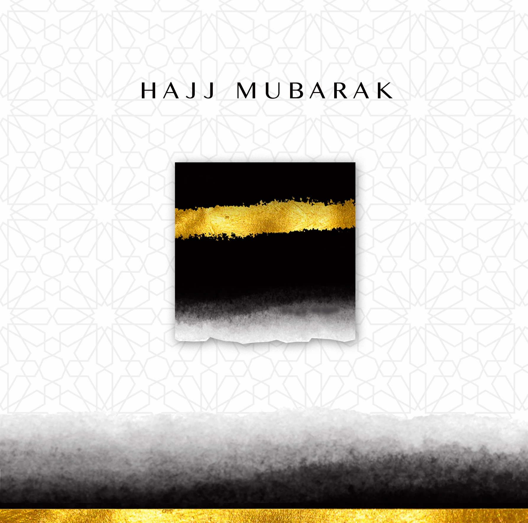Hajj Mubarak - Black and Gold - HAJJ 18