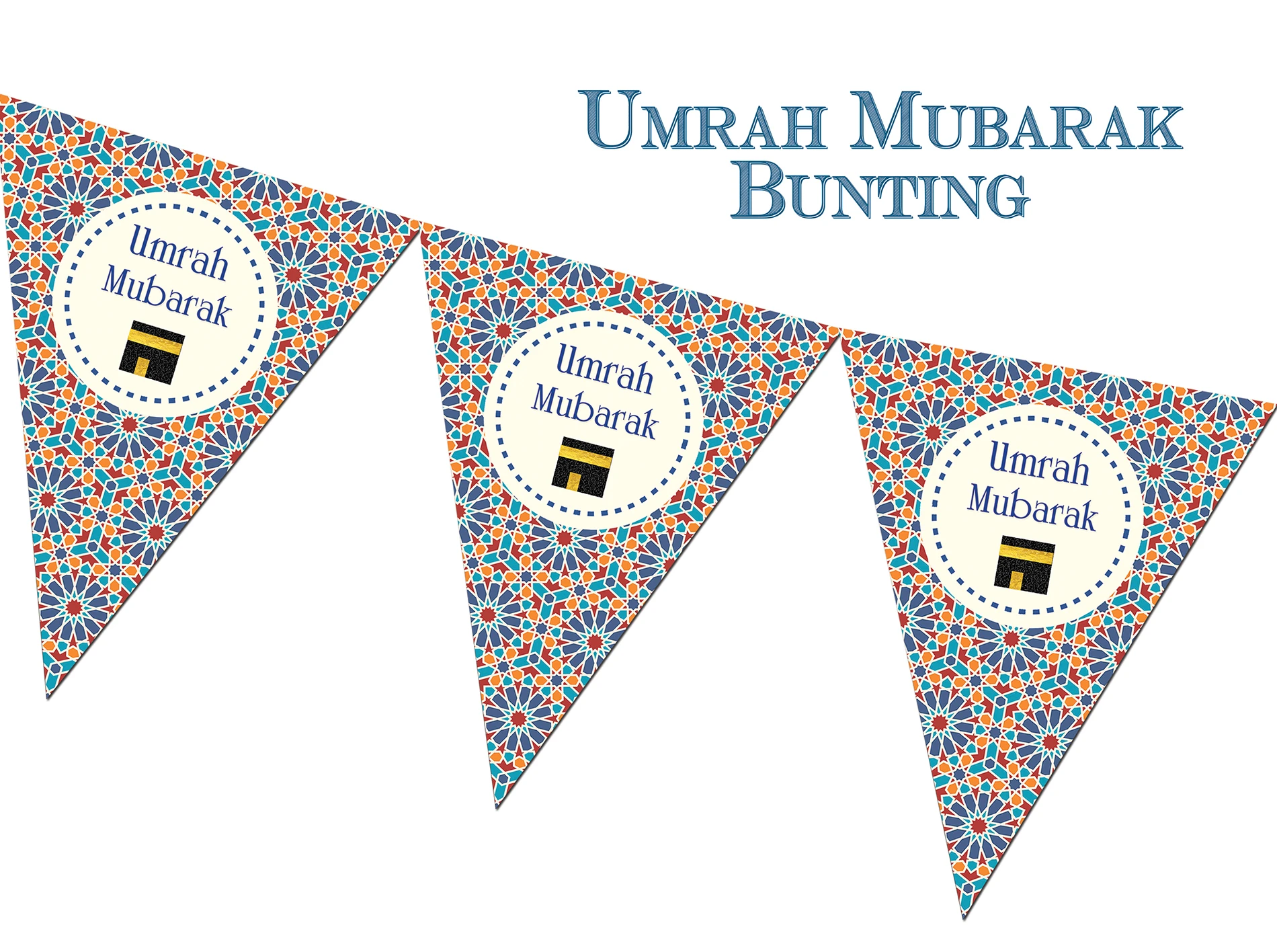 Umrah Mubarak Bunting - Zelige FUB 02