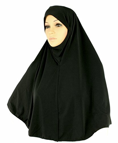Plain One Piece Hijab Black (XLarge)