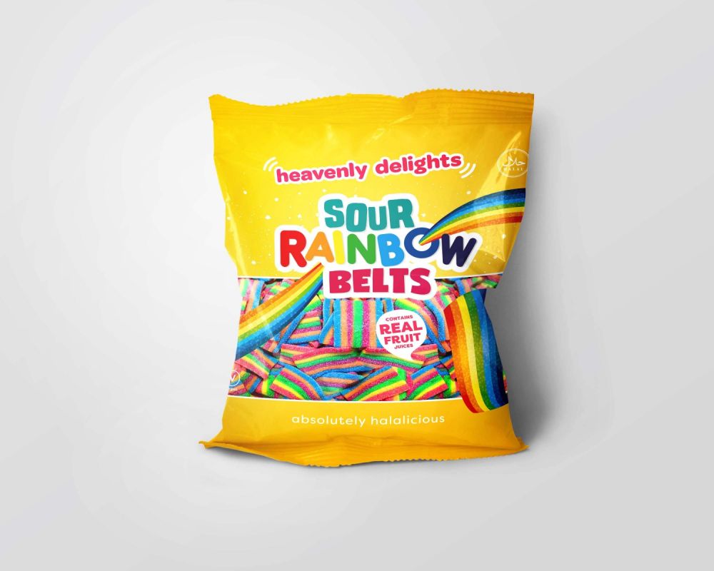 Sour Rainbow Belts (80g Bag)