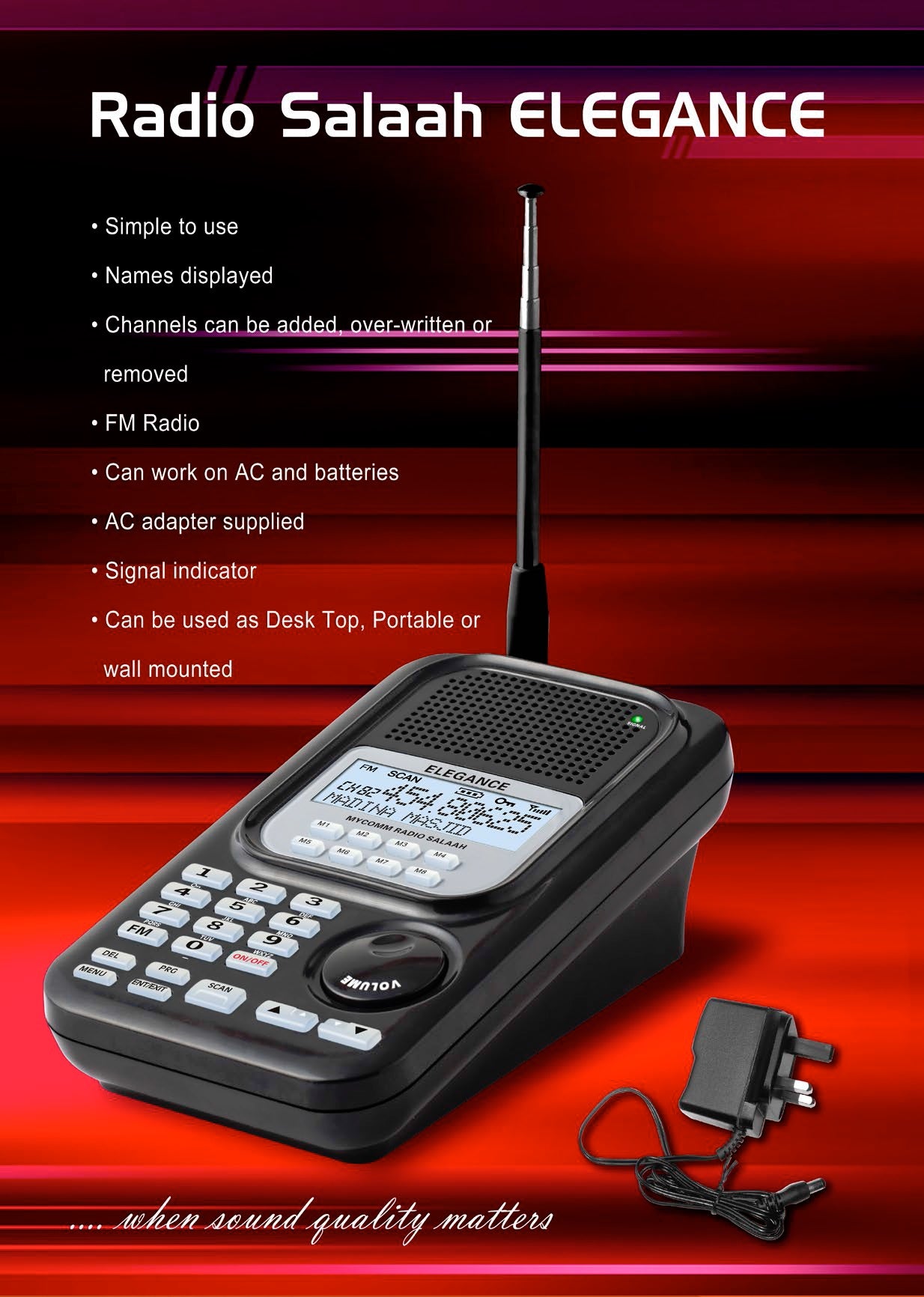 MYCOMM RADIO SALAAH ELEGANCE RECEIVER