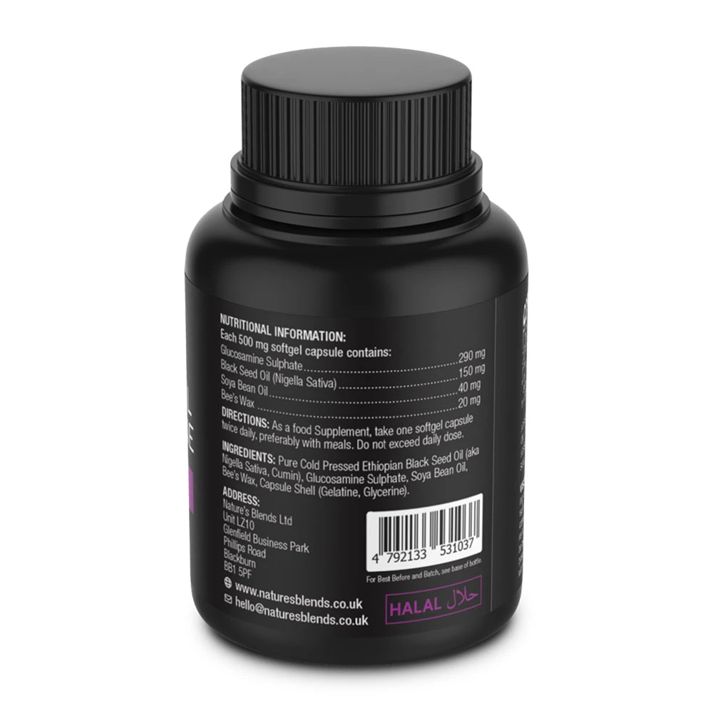 Black Seed Oil & Natural Glucosamine Capsules
