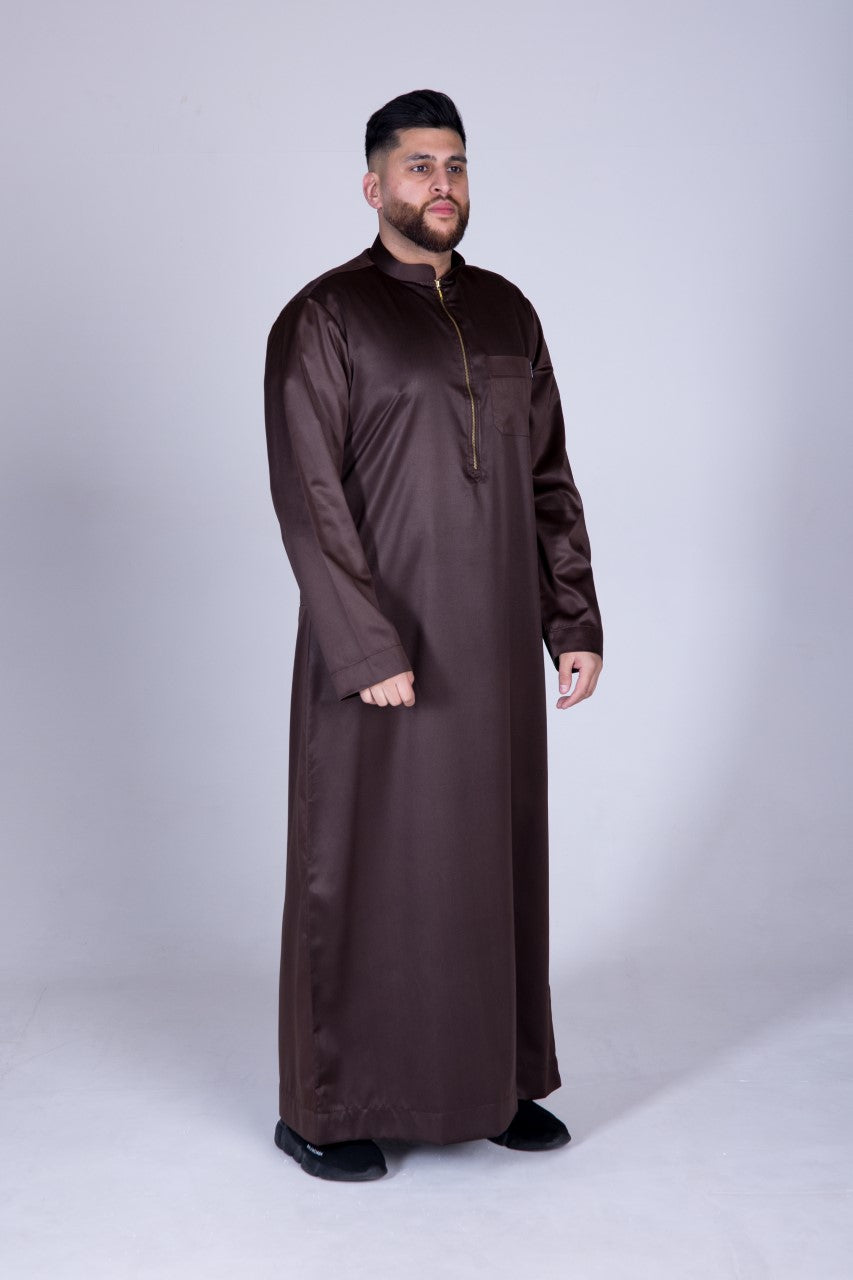 Classic Zip Thobe ( Brown )