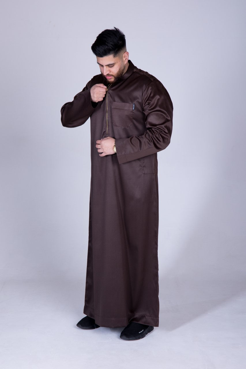 Classic Zip Thobe ( Brown )