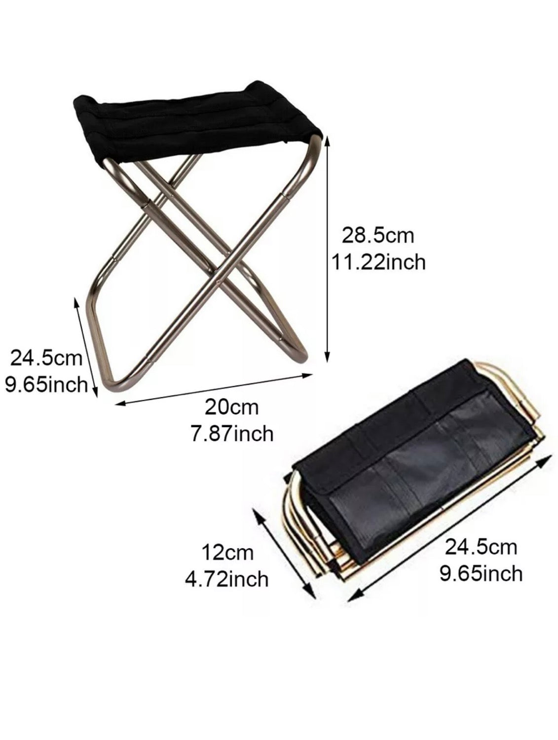 Portable Folding Mini Chair Foldable Stool Seat Aluminum