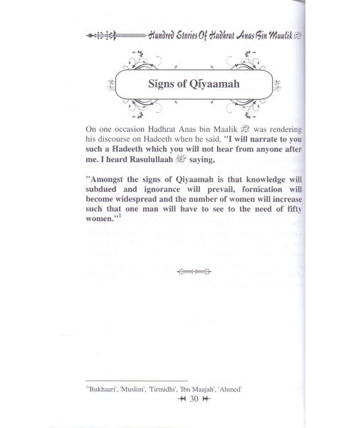 100 Stories of Hadhrat Anas bin Maalik