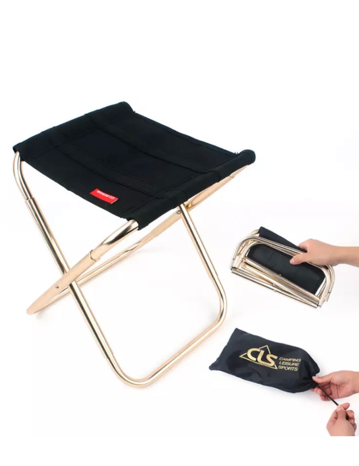 Portable Folding Mini Chair Foldable Stool Seat Aluminum