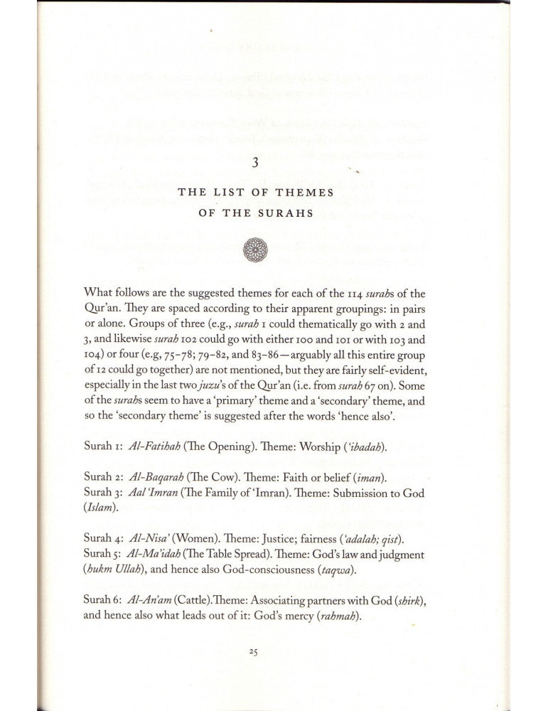 A Tentative Guide to the Themes of the Surahs of the Qur'an