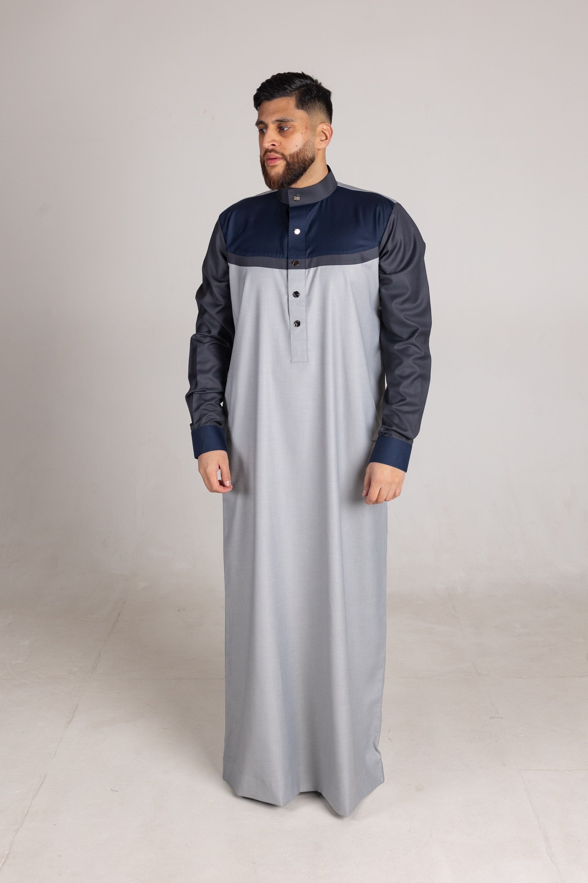 Kids Grey Smart Thobe Design ST3