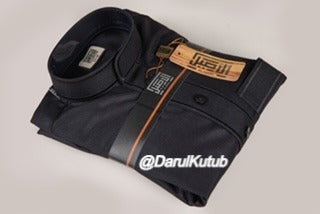 Black Al Aseel Embroidered Thobe