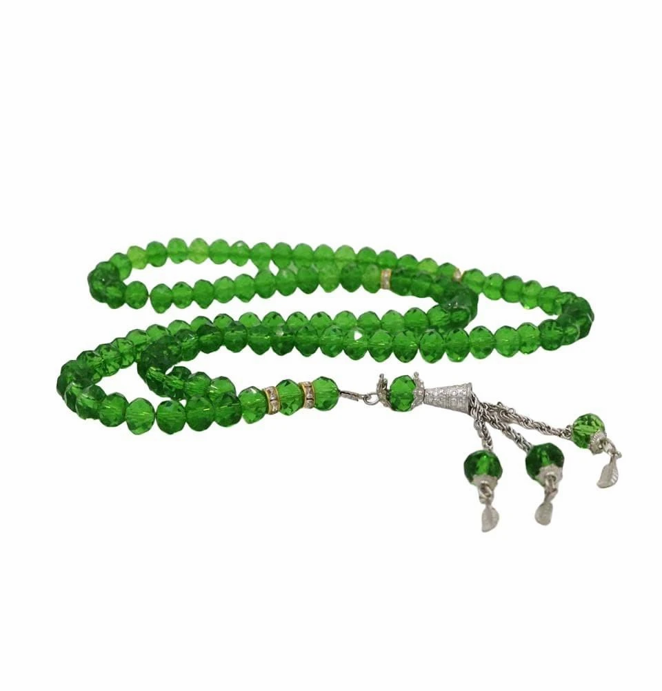 99 BEAD CRYSTAL TASBEEH / PRAYER BEADS GREEN