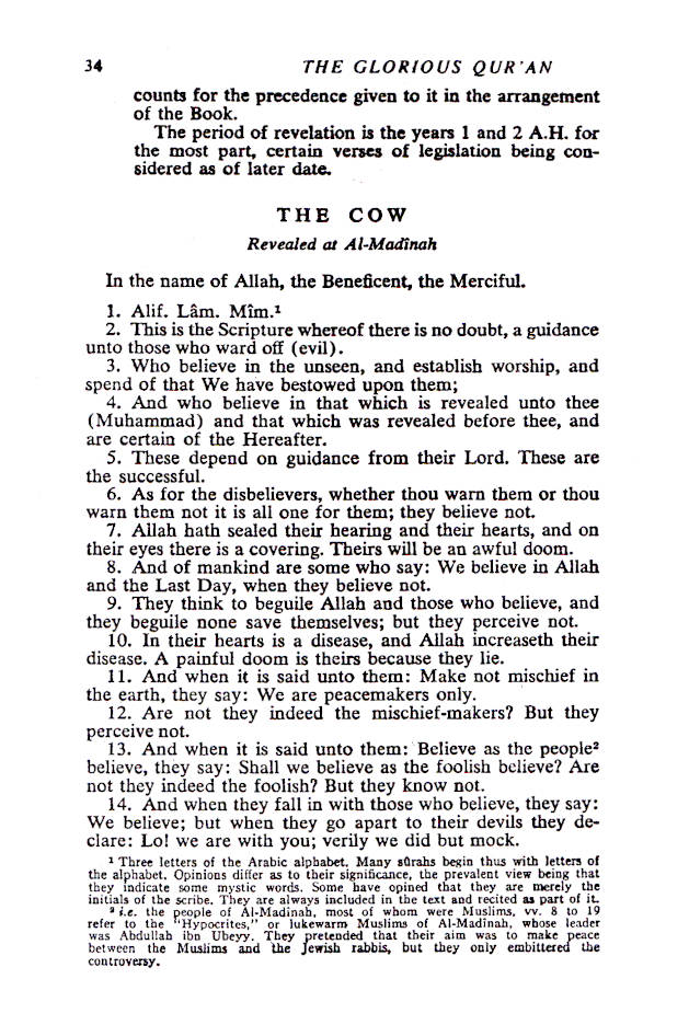 Meaning of The Glorious Quran