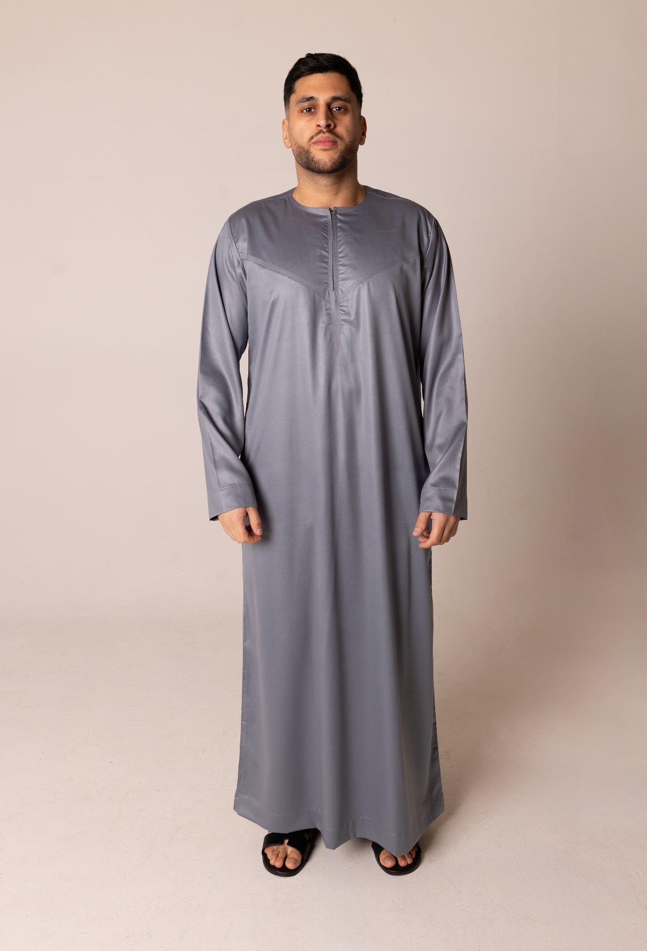 Classic Emirati Thobe ( Dark Grey ) image 3