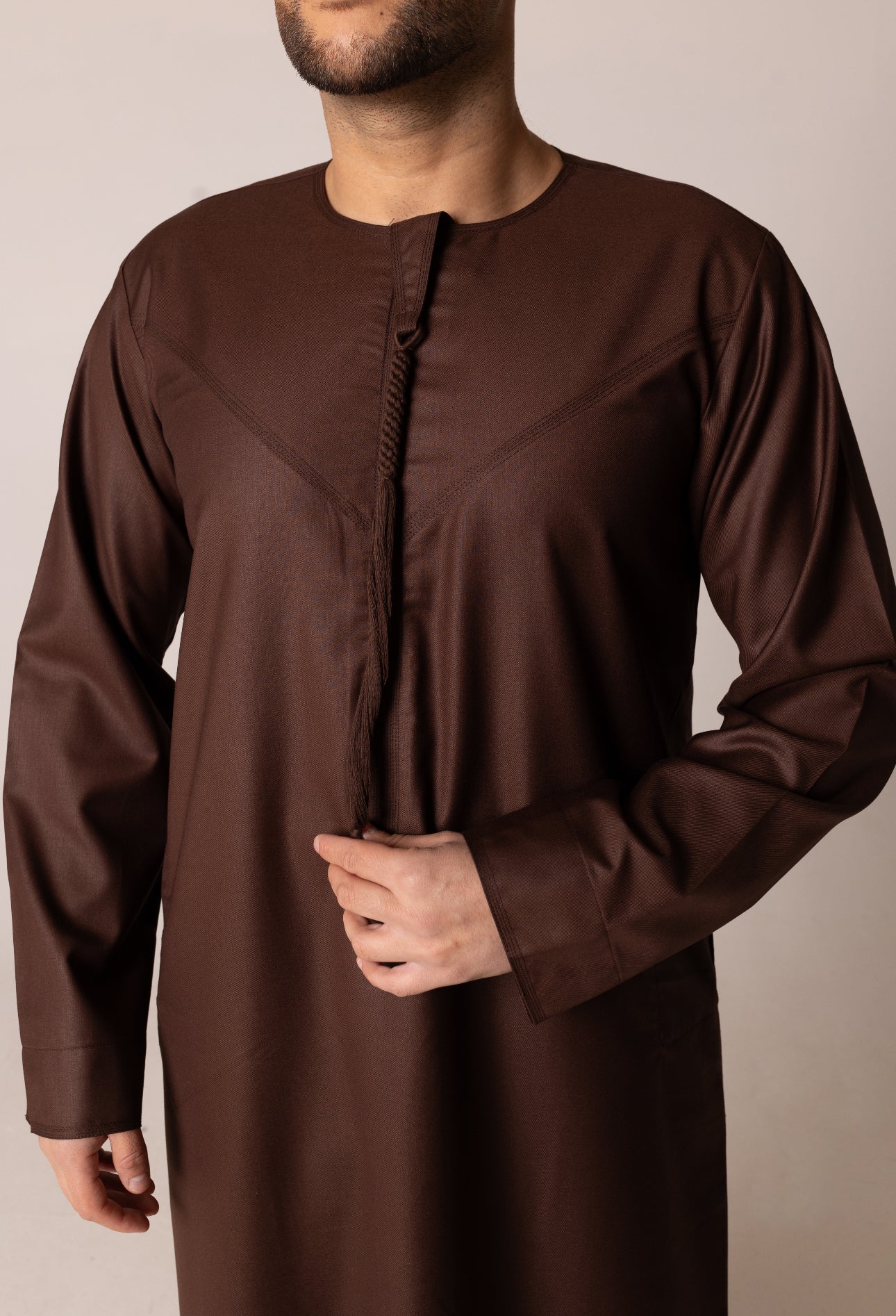 Quality Emirati Thobe ( Brown ) image 4