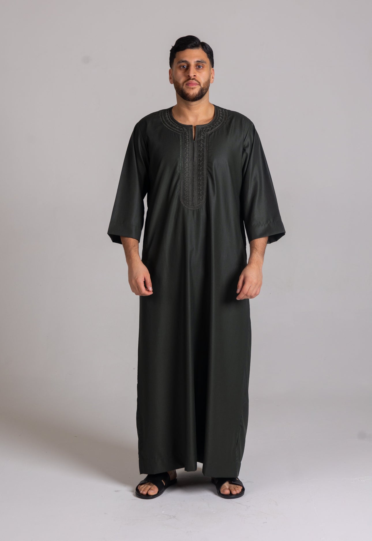 Kids Premium 3 Quarter Sleeve Thobe Dark Green image 1