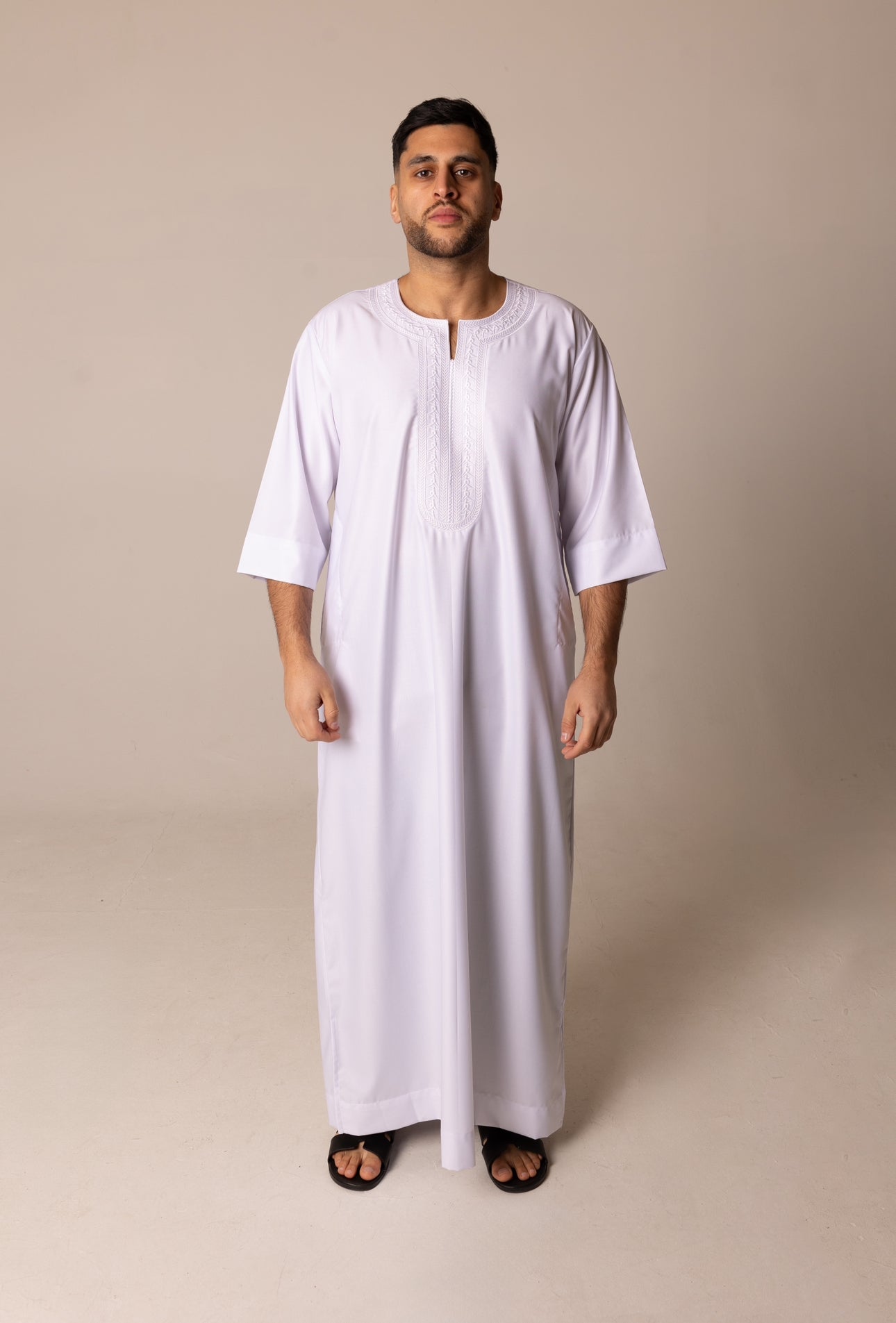 Premium 3 Quarter Sleeve Thobe white image 1