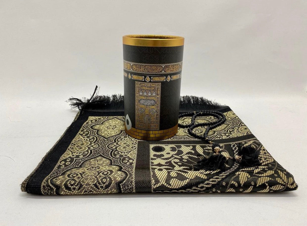 Prayer Mat & Tasbeeh Cylinder Kabaa Gift Box image 0