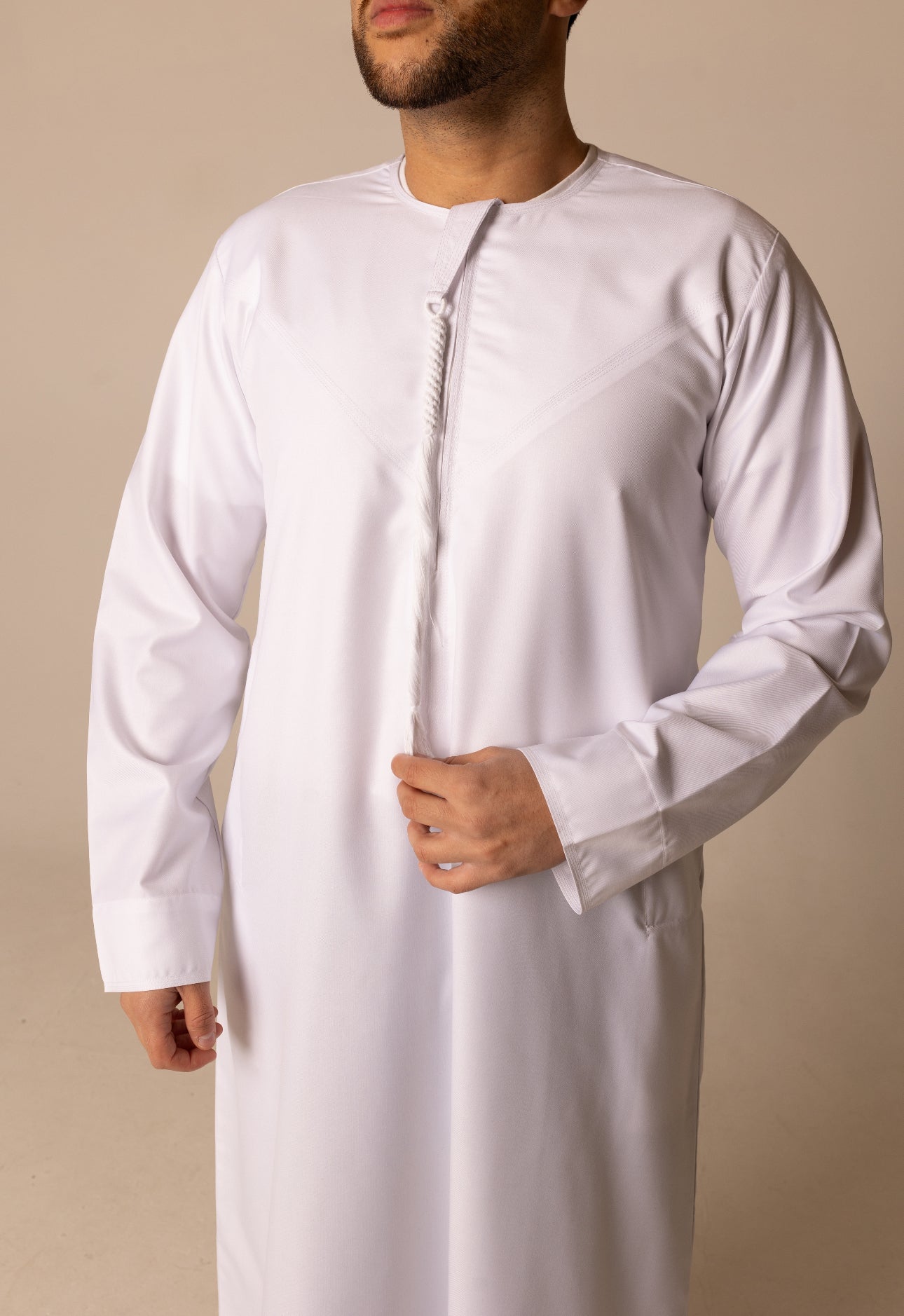 Kids Quality Emirati Thobe ( White ) image 4