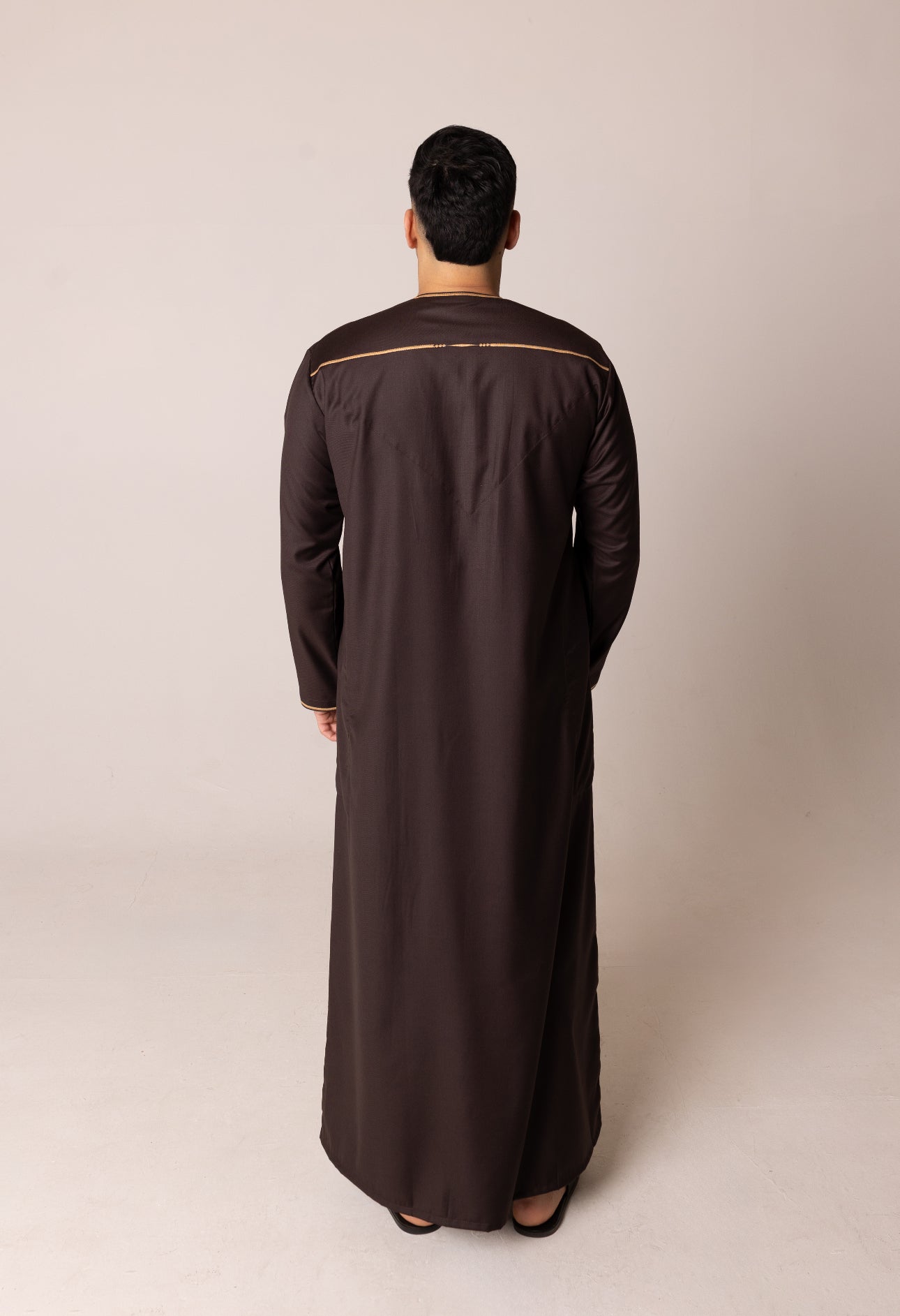 Kids Brown & Gold Patterned Omani Thobe RM25 image 3