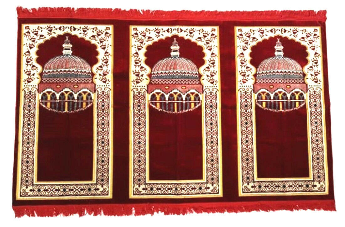 Extra Large Quality Velvet Prayer Mat for 4  image 2