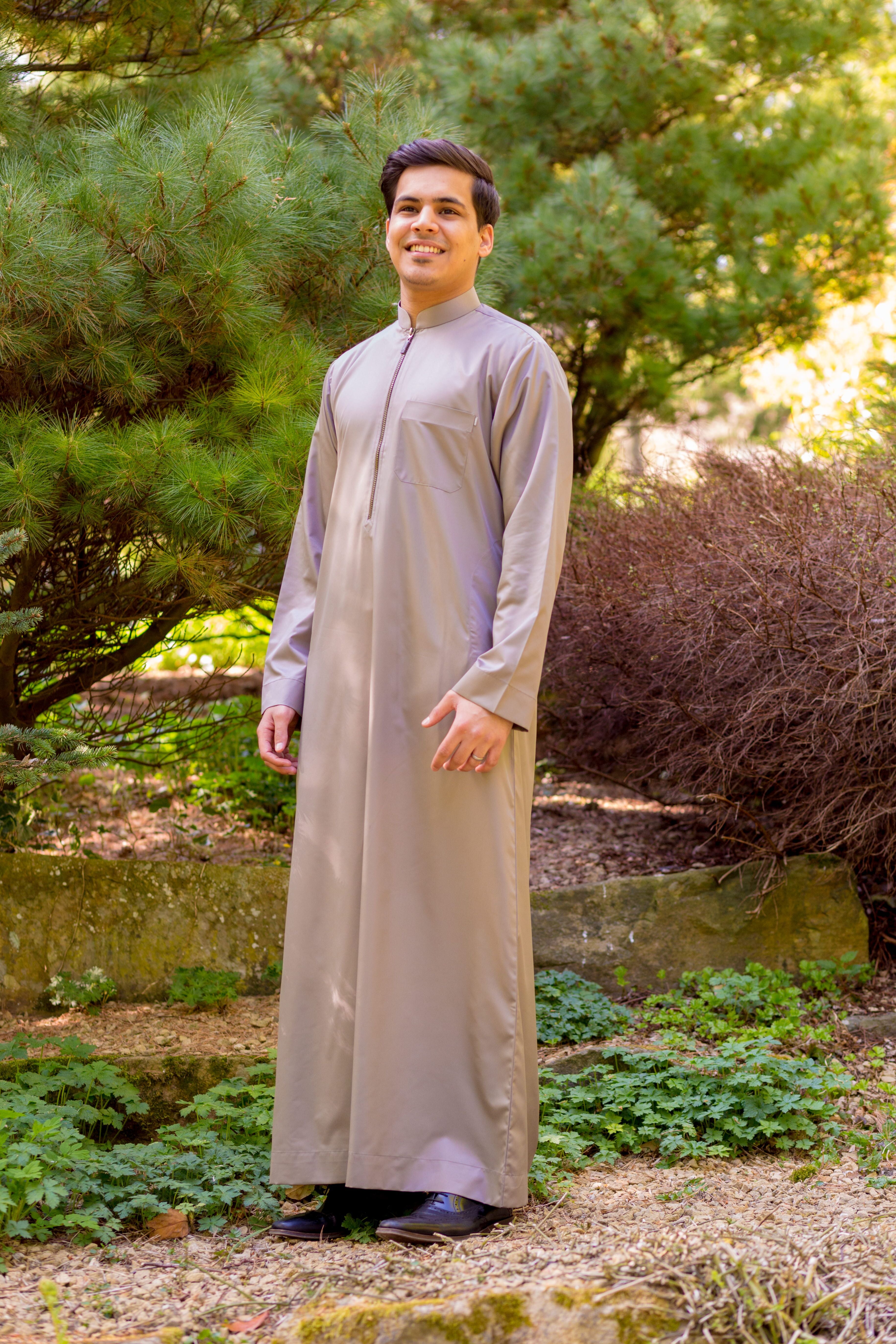 Classic Zip Thobe ( Grey )