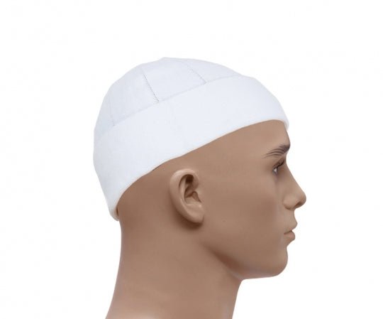 Striped Folding Prayer Hat - White