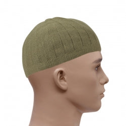 Knitted Vertical Line Prayer Hat - Olive