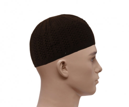 Mens Double Layer Prayer Hat - Brown