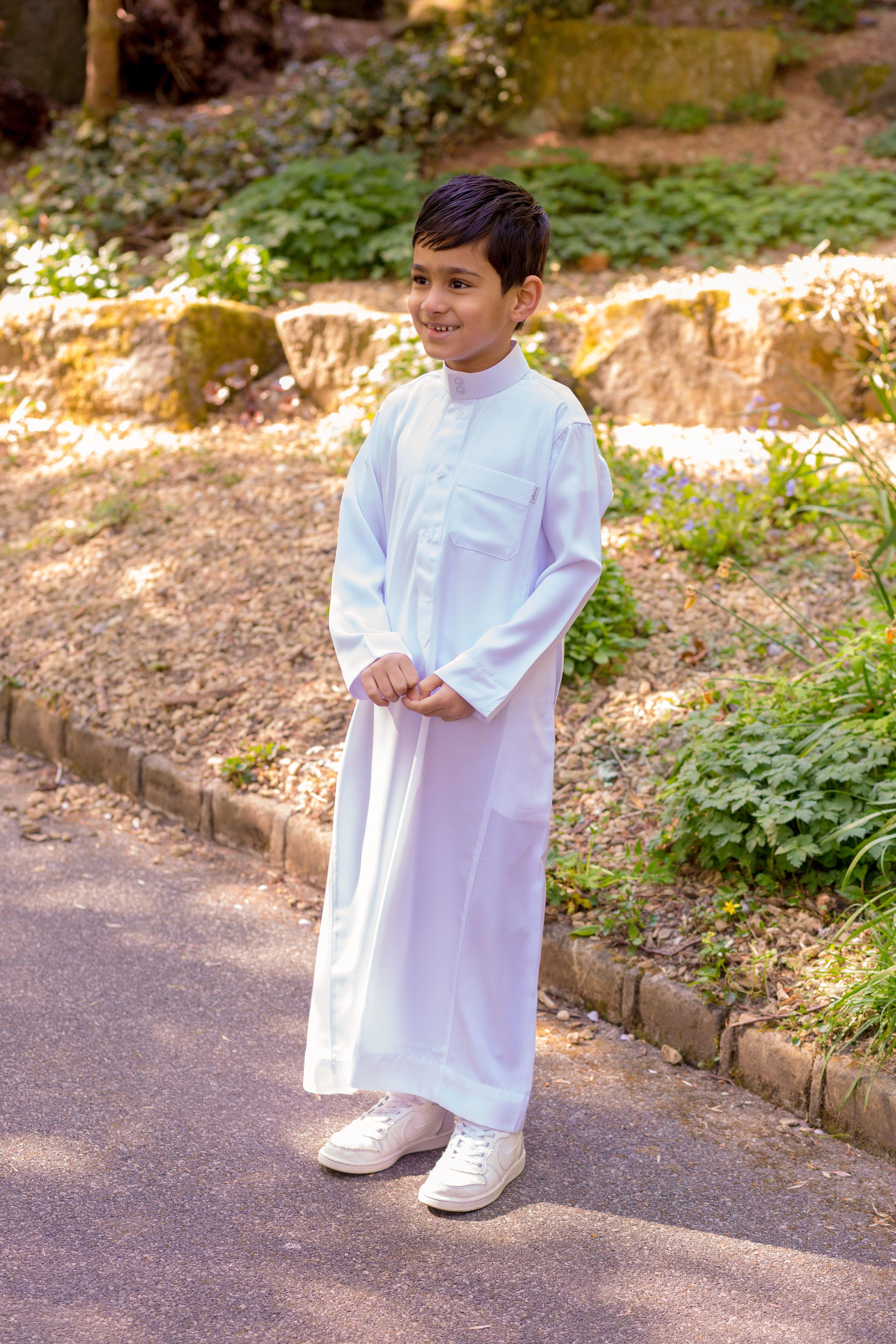 NUSUKI KIDS THOBES - WHITE