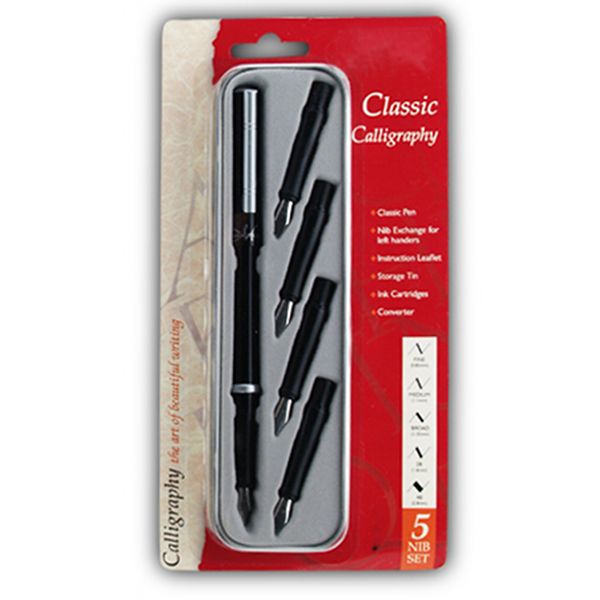 Classic Calligraphy Pen Set, 5 Nib
