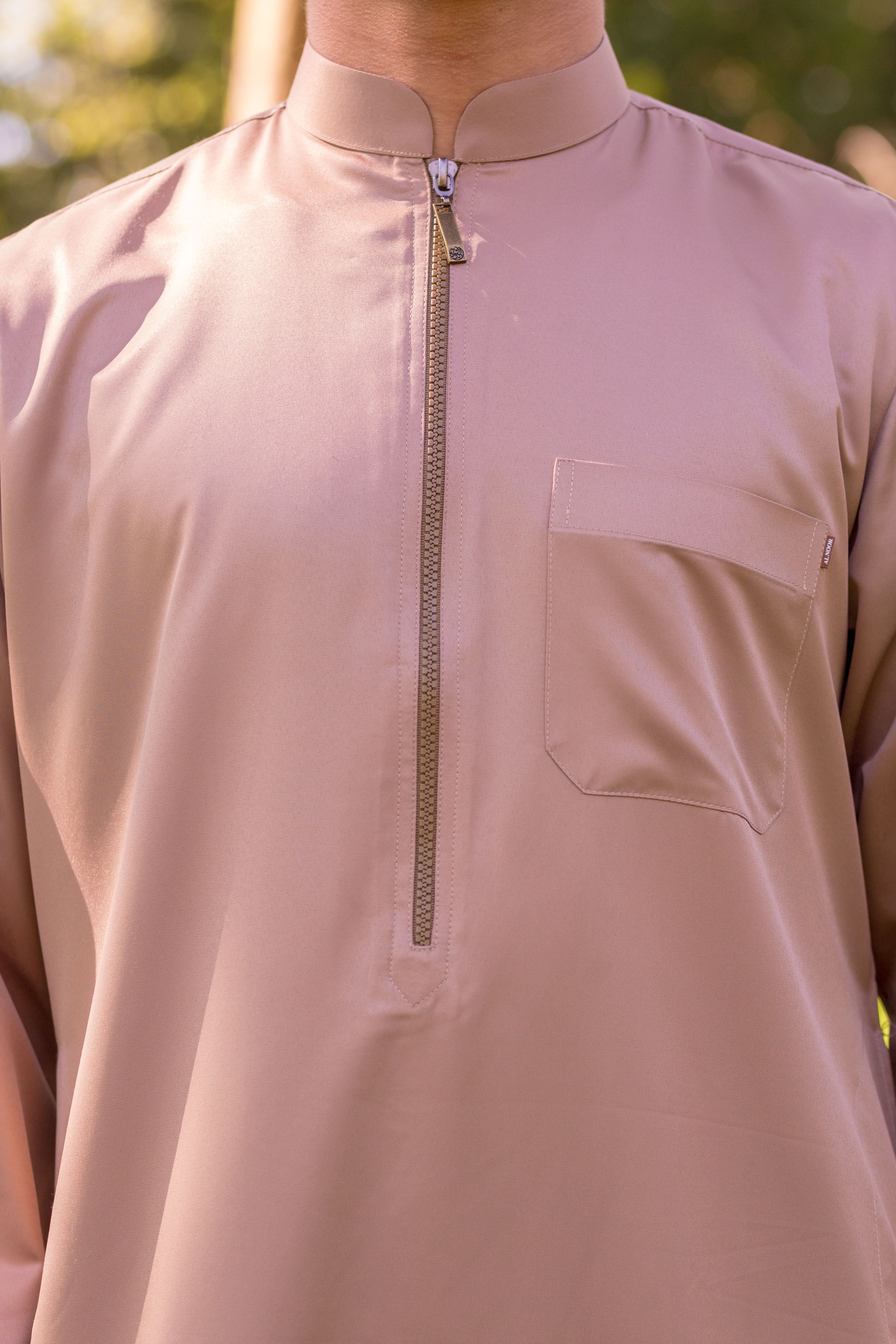 Classic Zip Thobe  (Light Brown)