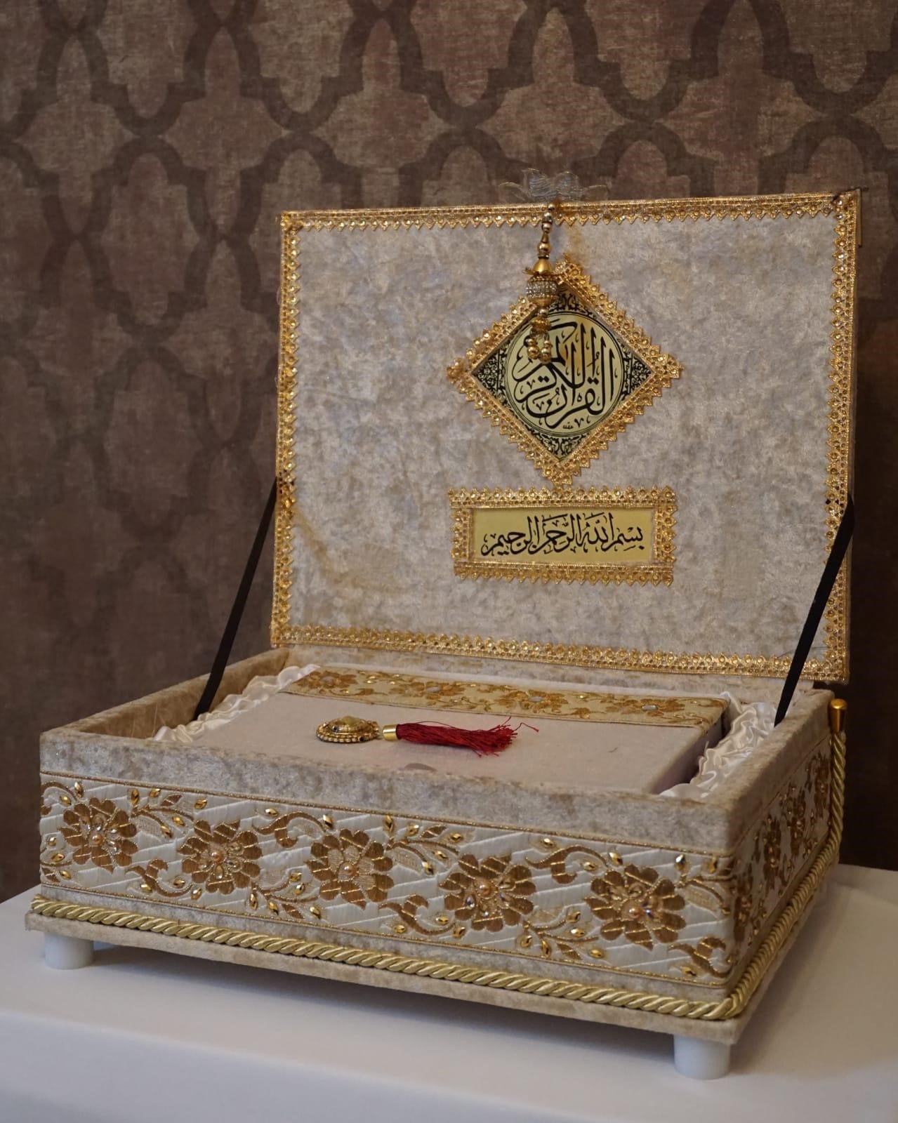 Velvet Quran Box With Quran