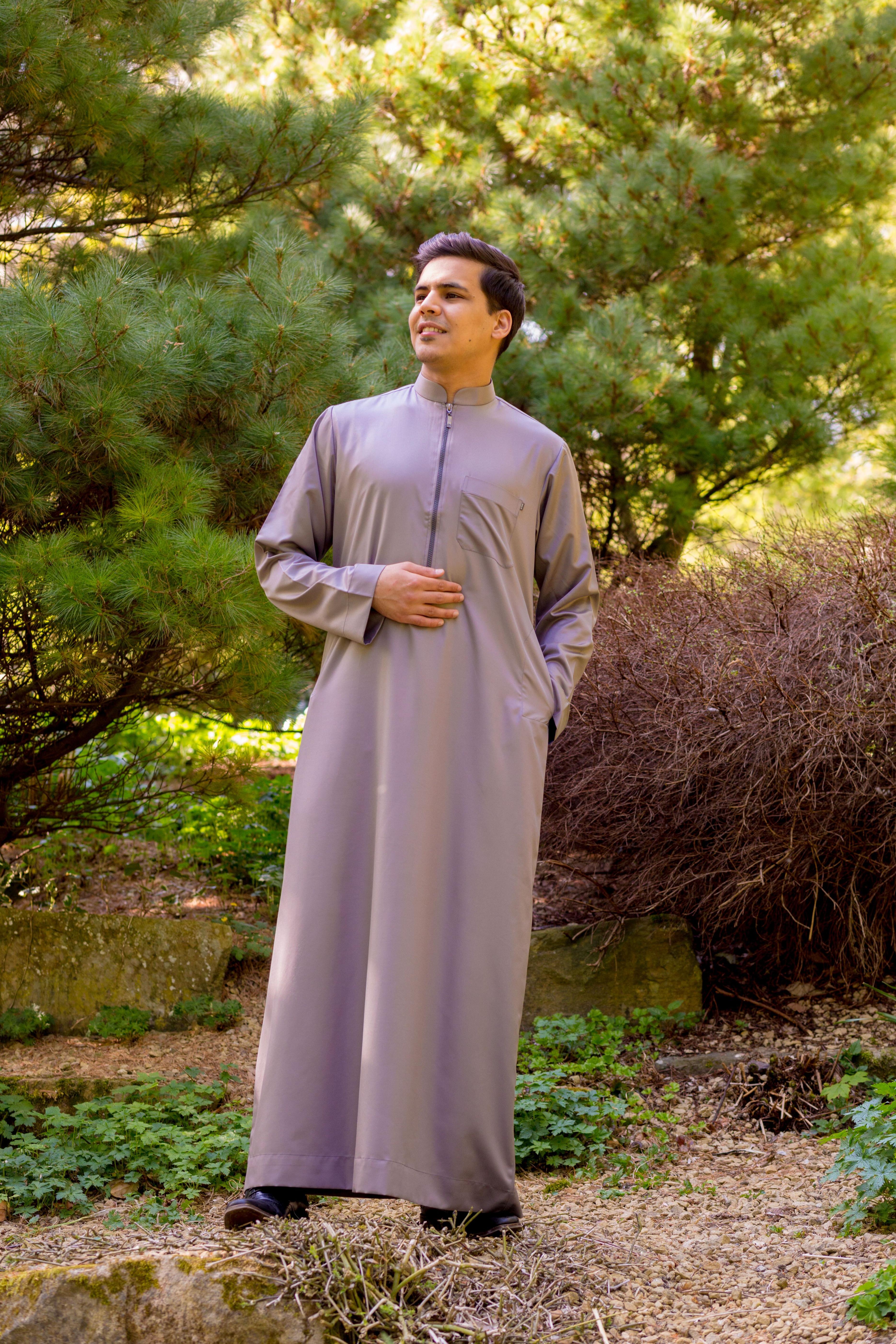 Classic Zip Thobe (Dark Grey)