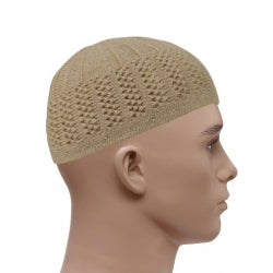 Mens Double Layer Prayer Hat - Beige