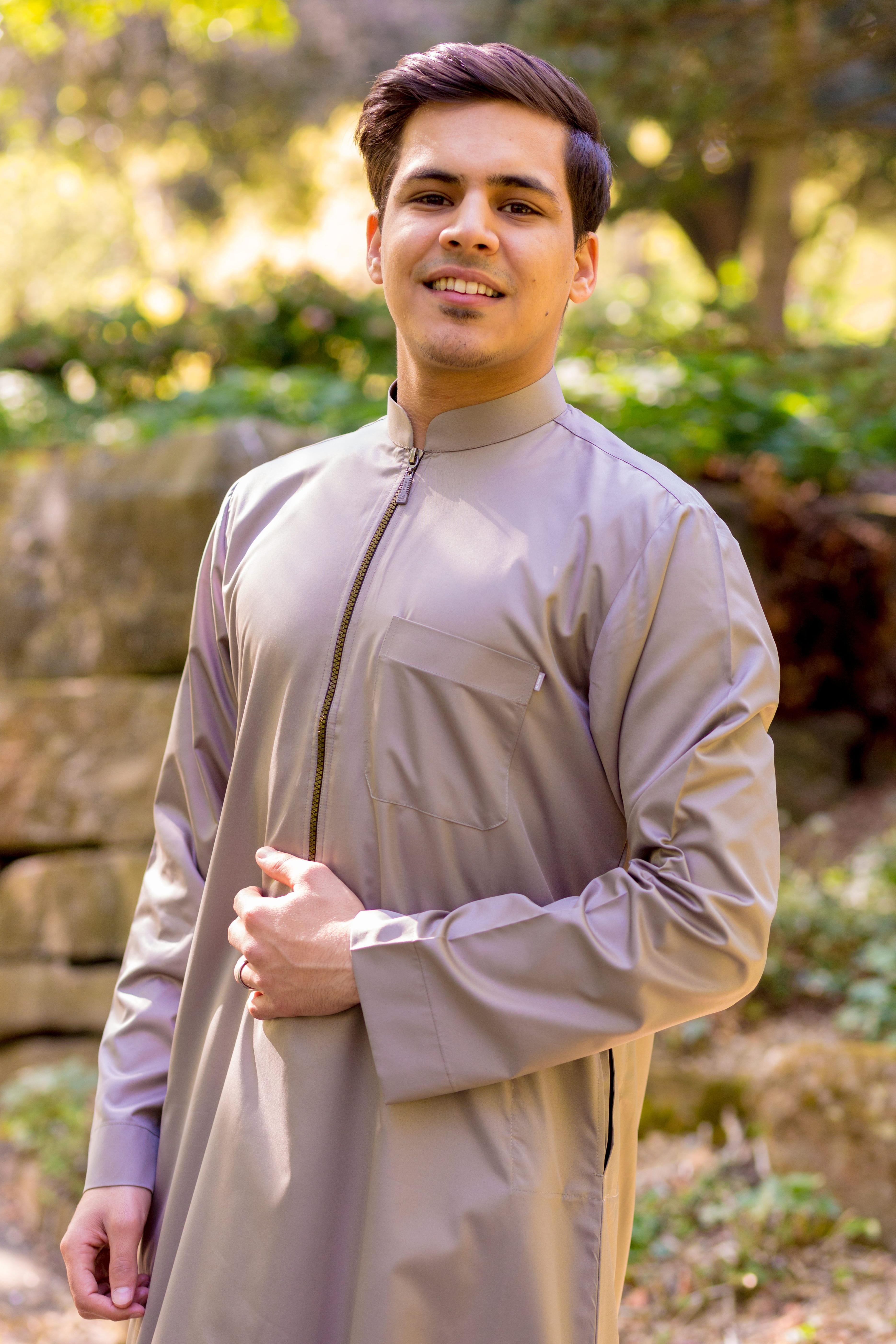 Classic Zip Thobe ( Grey )