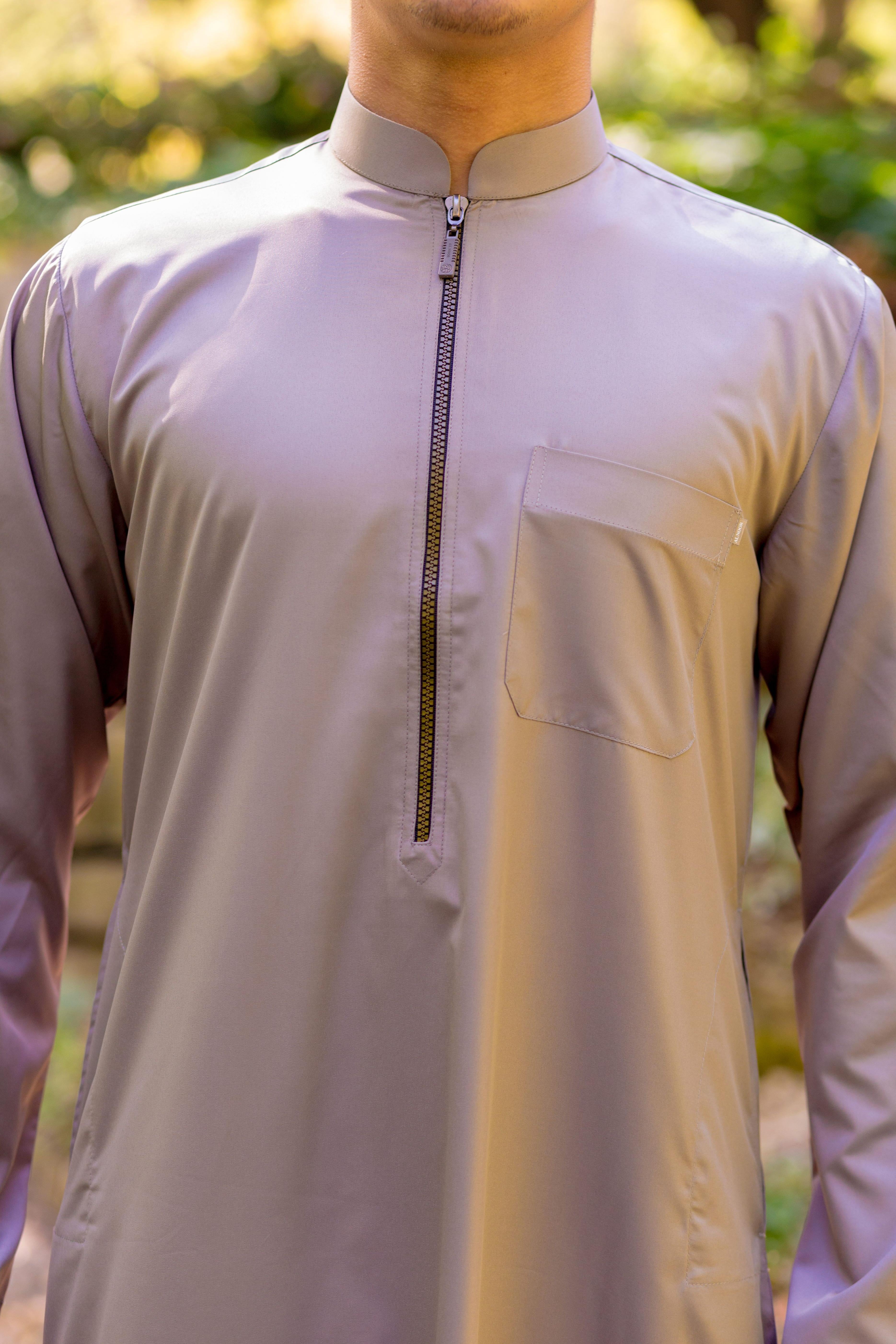 Classic Zip Thobe ( Grey )