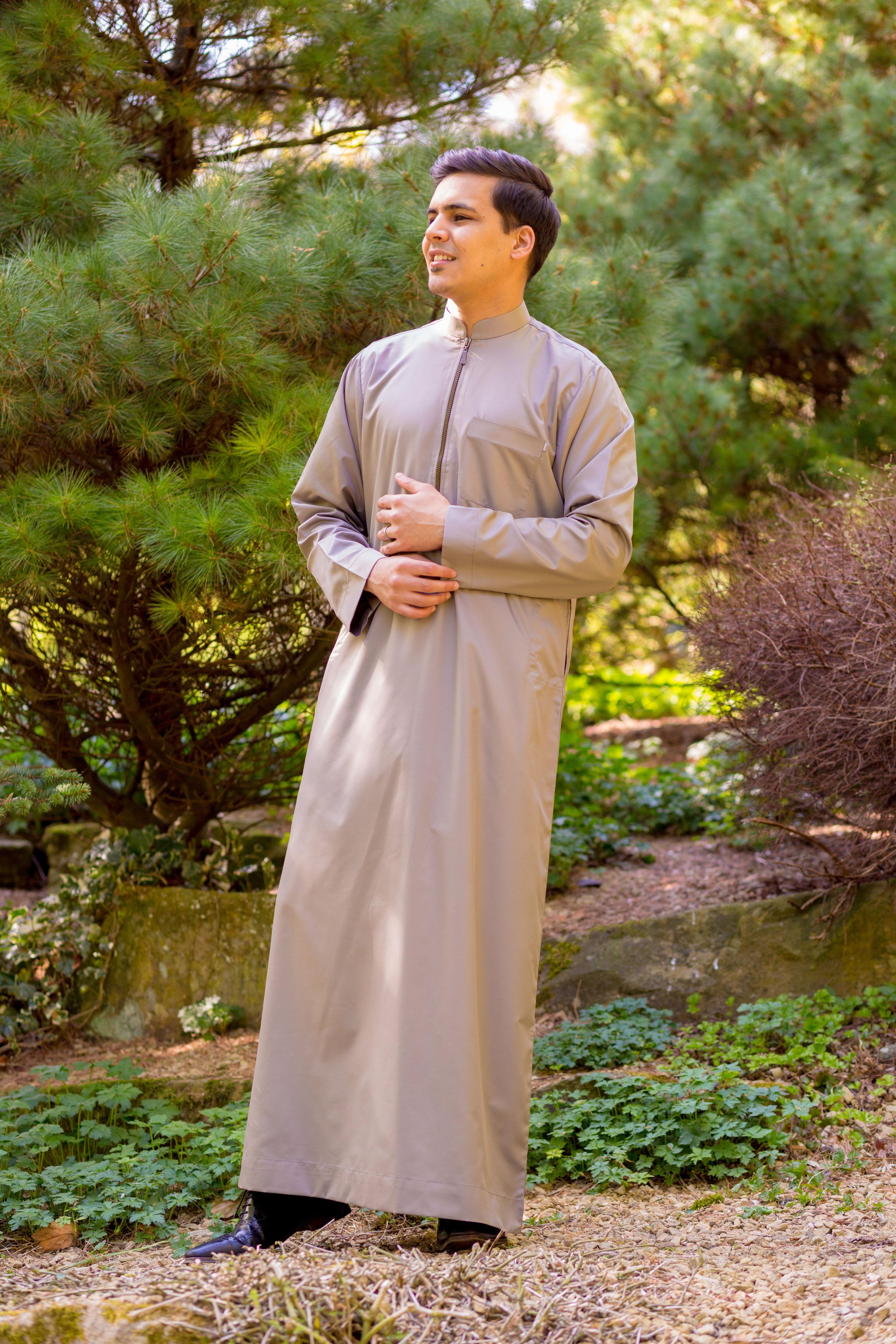 Classic Zip Thobe ( Grey )