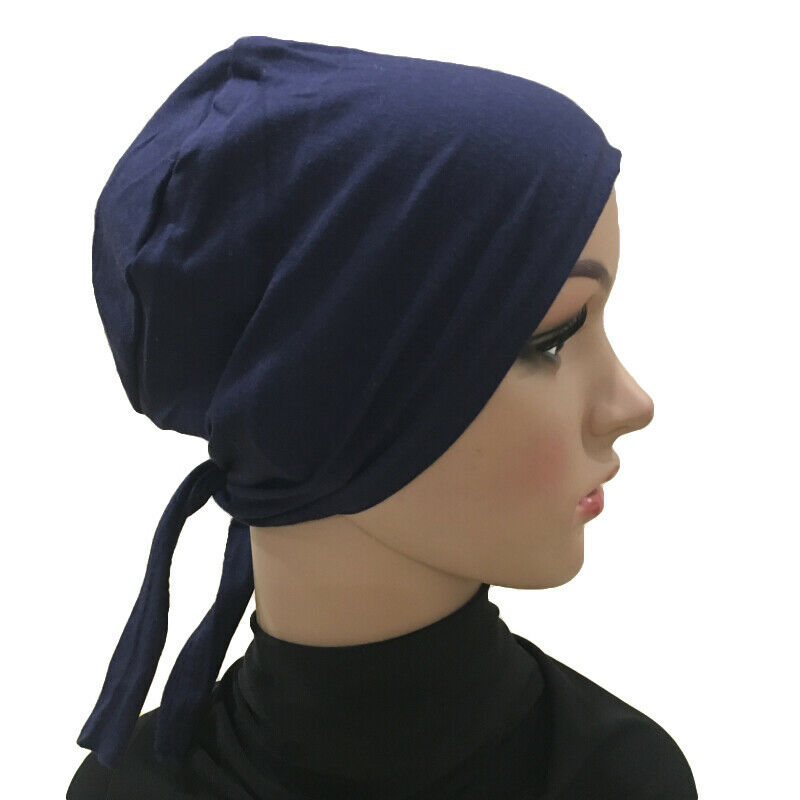 Plain Navy Tie On Bonnet
