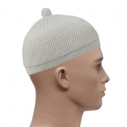Woolly Style Topi Prayer Hat - White