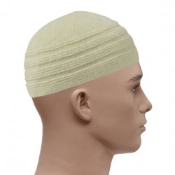 Soft Velvet Striped Prayer Hats - Cream