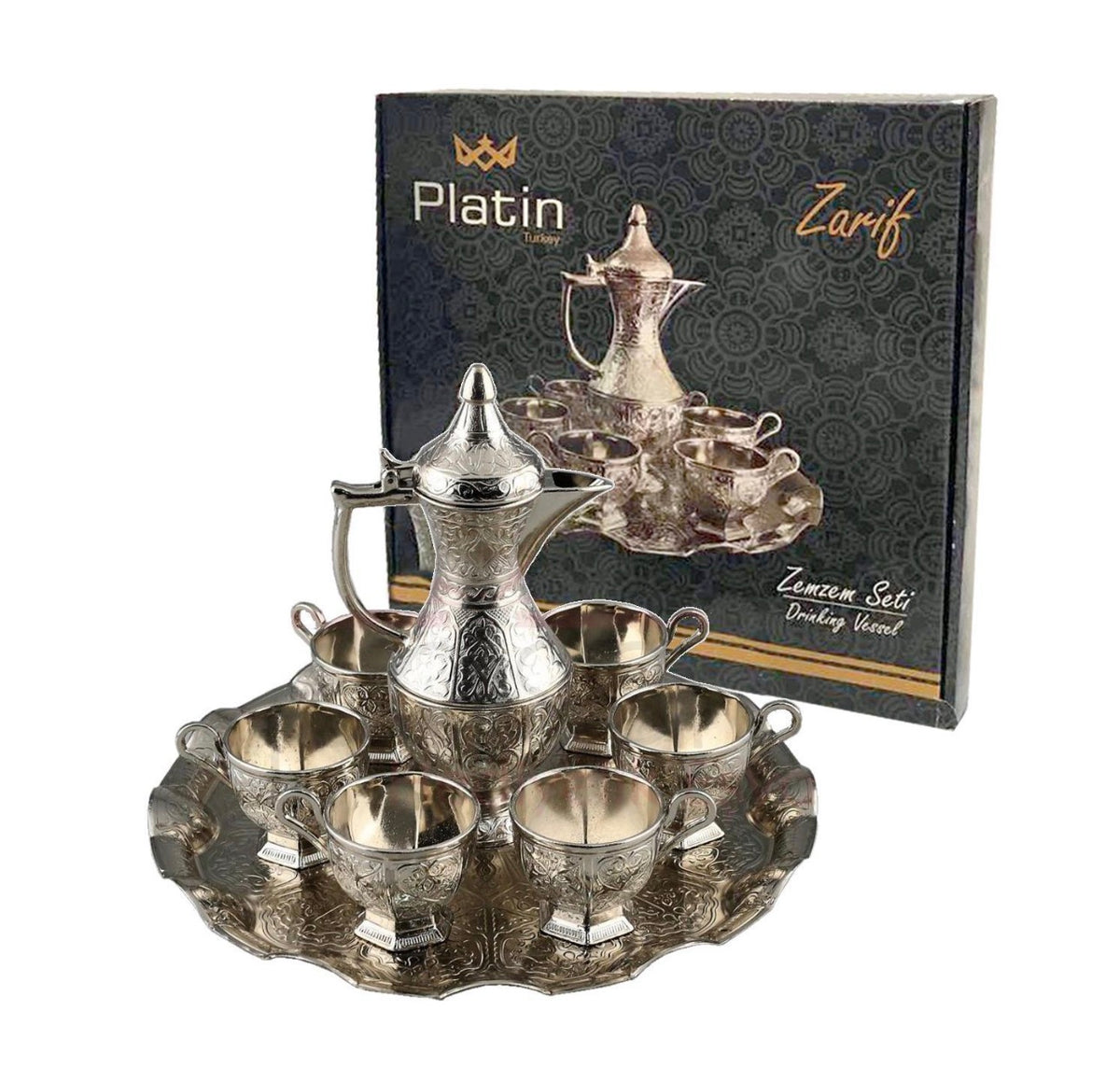 Surahi And Cup Set – ZamZam Tray Set Zam-Zam Drinking 6 Sets Cups Pitcher