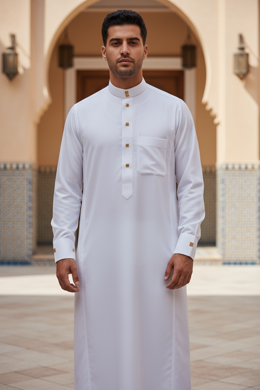 Thobe Rawat Al Safa Deluxe Gold studs