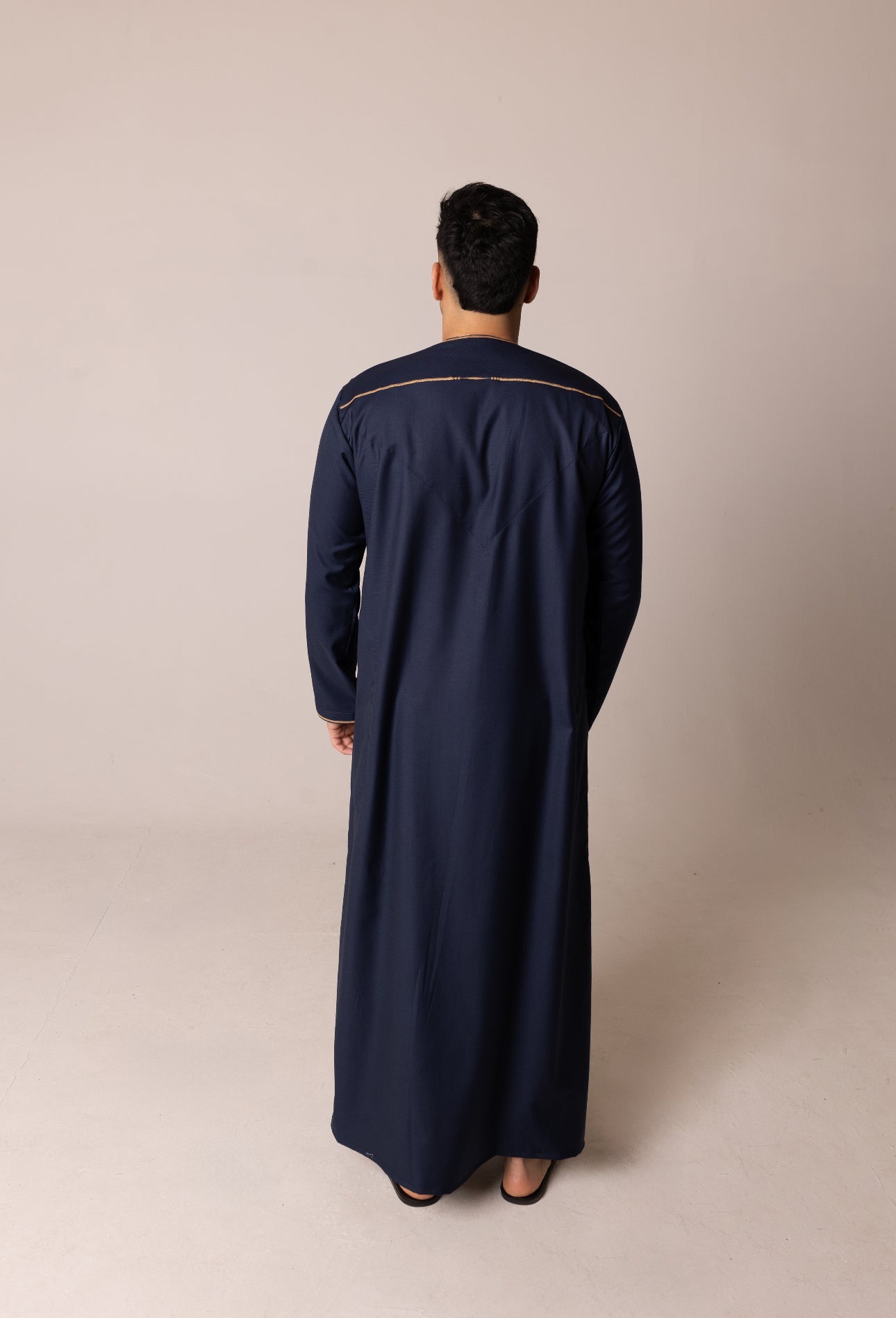 Navy & Gold Patterned Omani Thobe RM25 image 4