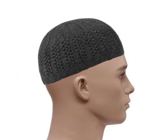 Mens Double Layer Prayer Hat - Dark Grey image 0