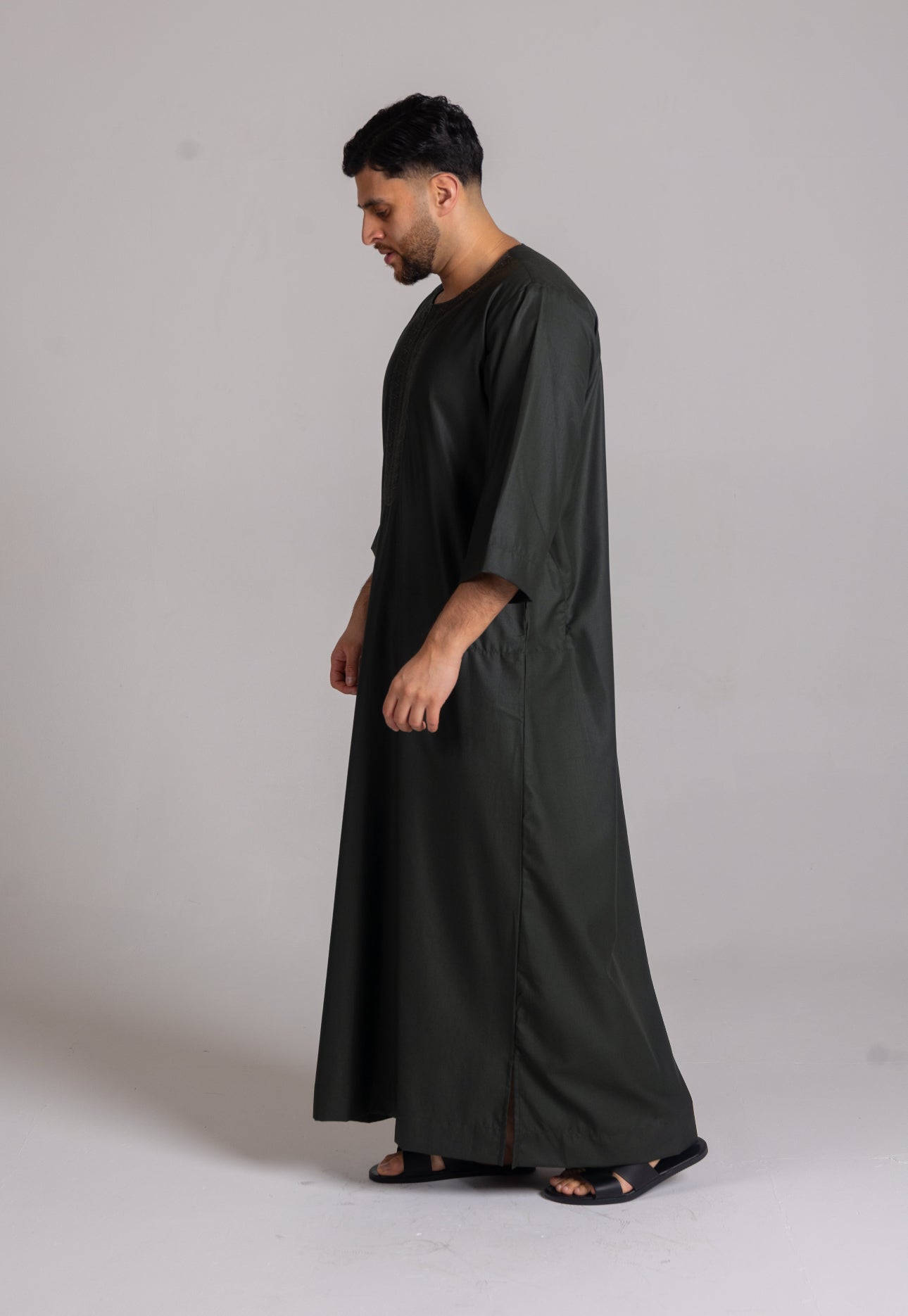 Kids Premium 3 Quarter Sleeve Thobe Dark Green image 0