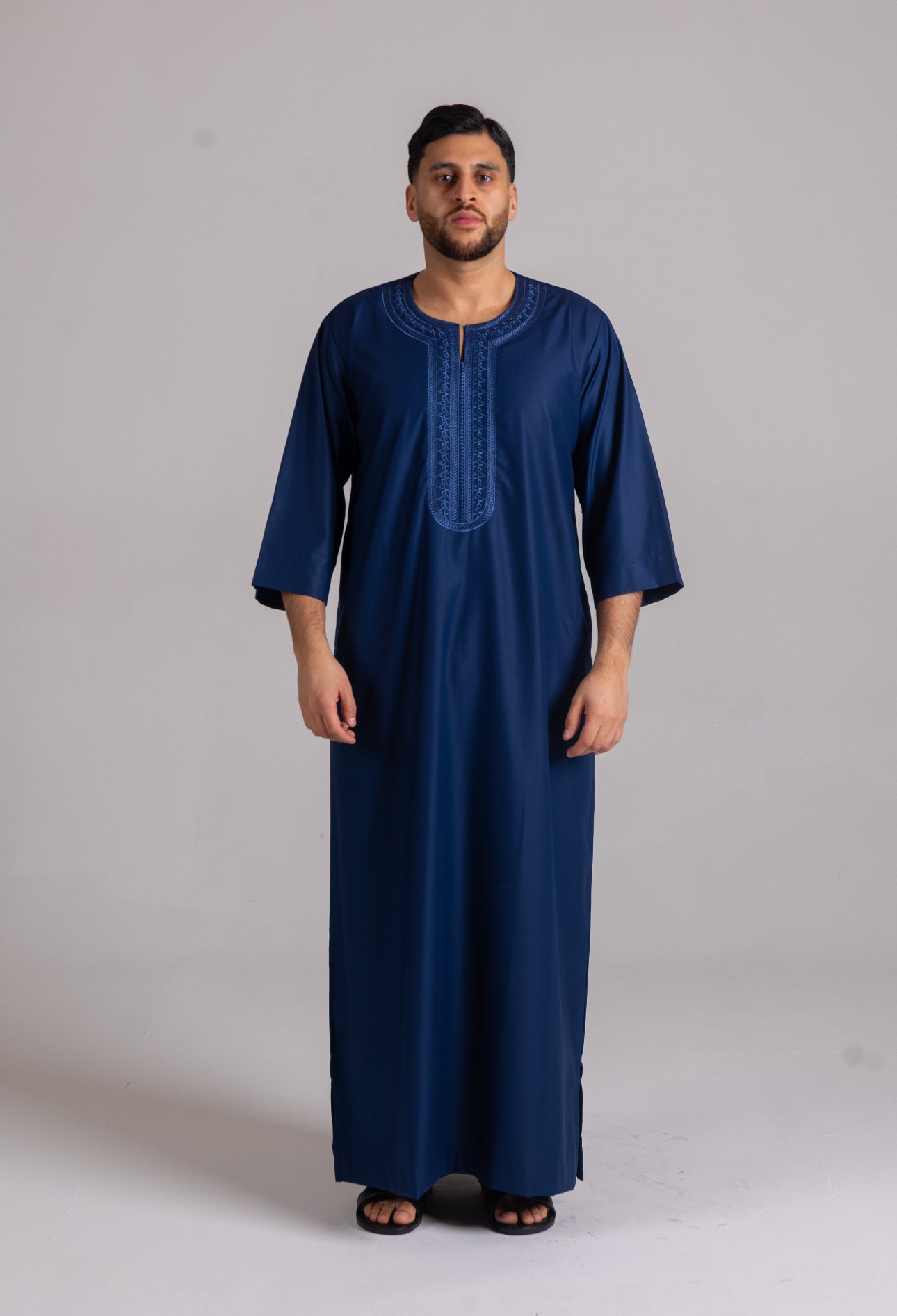 Kids Premium 3 Quarter Sleeve Thobe Navy image 4