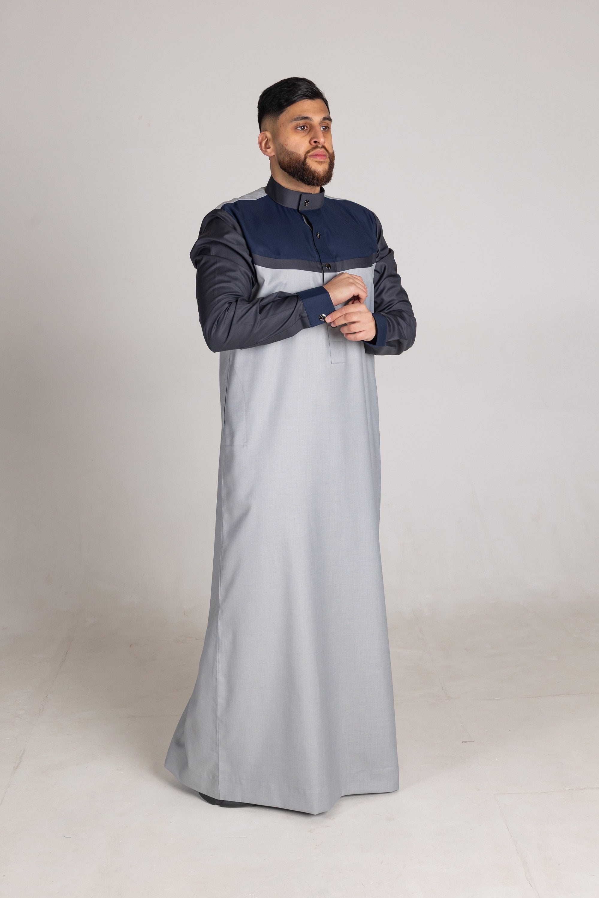 Kids Grey Smart Thobe Design ST3